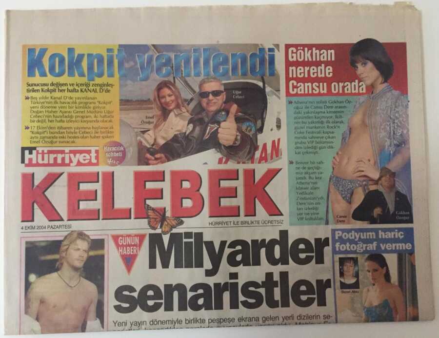 Hürriyet Gazetesi Kelebek Eki 4 Ekim 2004 Milyarder Senaristler Gamze