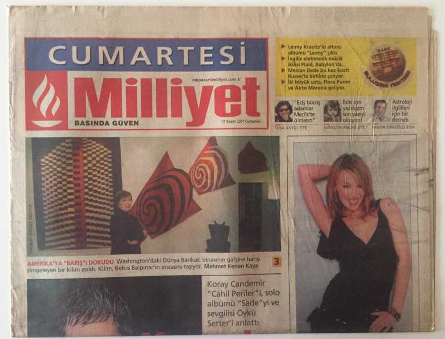 Milliyet Gazetesi Cumartesi Eki 17 Kasım 2001 Koray Candemir Cahil