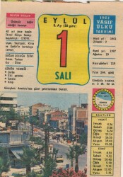 1 Eylül 1981 Takvim Yaprağı EFM(N)2772 - 1