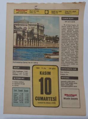 10 Kasım 1984 Takvim Yaprağı - Doğum Günü Hediyesi EFM(N)7015 - 1