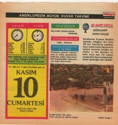 10 Kasım 1984 Takvim Yaprağı EFM(N)4046 - 3