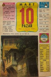 10 Mart 1974 Takvim Yaprağı - Doğum Günü Hediyesi EFM(N)8045 - 2