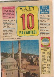 10 Mart 1980 Takvim Yaprağı EFM(N)6135 - 3