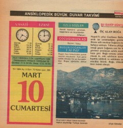 10 Mart 1984 Takvim Yaprağı EFM(N)5796 - 2