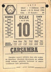 10 Ocak 1973 Takvim Yaprağı - Doğum Günü Hediyesi EFM(N)10819 - 4