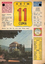 11 Ekim 1974 Takvim Yaprağı - Doğum Günü Hediyesi EFM(N)10377 - 4