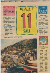 11 Mart 1980 Takvim Yaprağı EFM(N)6136 - 3