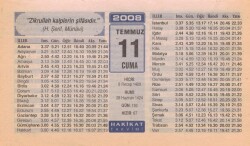 11 Temmuz 2008 Takvim Yaprağı EFM(N)1967 - 3