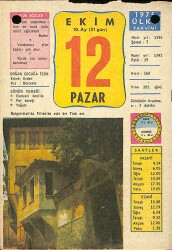 12 Ekim 1975 Takvim Yaprağı - Doğum Günü Hediyesi EFM(N)10349 - 3