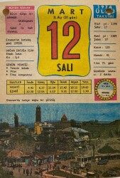 12 Mart 1974 Takvim Yaprağı - Doğum Günü Hediyesi EFM(N)8047 - 2