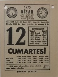 12 Nisan 1975 Takvim Yaprağı - Doğum Günü Hediyesi EFM(N)8139 - 2