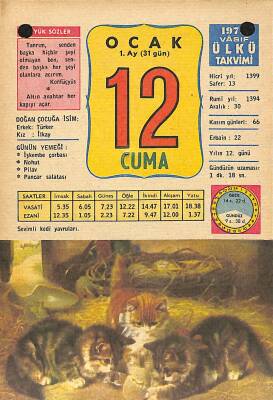 12 Ocak 1979 Takvim Yaprağı - Doğum Günü Hediyesi EFM(N)11897 - 1