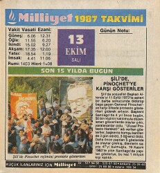 13 Ekim 1987 Resimli Takvim Yaprağı - Doğum Günü Hediyesi EFM(N)10511 - 4