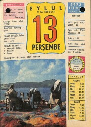 13 Eylül 1973 Takvim Yaprağı - Doğum Günü Hediyesi EFM(N)10144 - 3