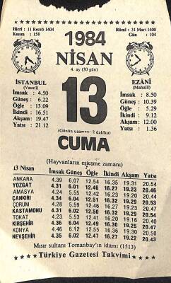 13 Nisan 1984 Takvim Yaprağı - Doğum Günü Hediyesi EFM(N)11323 - 1