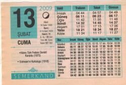 13 Şubat 2009 Takvim Yaprağı EFM(N)5618 - 3