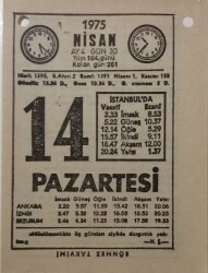 14 Nisan 1975 Takvim Yaprağı - Doğum Günü Hediyesi EFM(N)8141 - 2