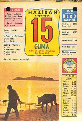 15 Haziran 1979 Takvim Yaprağı - Doğum Günü Hediyesi EFM(N)11689 - 1