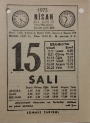 15 Nisan 1975 Takvim Yaprağı - Doğum Günü Hediyesi EFM(N)8142 - 2