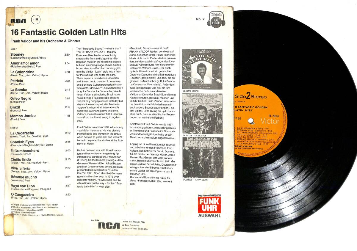 16 Fantastic Golden Latin Hits - Siboney - La Cucaracha LP Plak (10/8) PLK24377 - 2