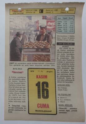 16 Kasım 1979 Takvim Yaprağı - Doğum Günü Hediyesi EFM(N)7397 - 1