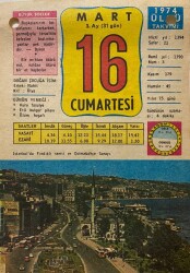 16 Mart 1974 Takvim Yaprağı - Doğum Günü Hediyesi EFM(N)8051 - 2