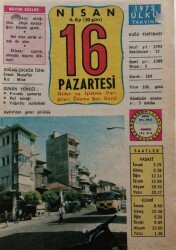 16 Nisan 1973 Takvim Yaprağı - Doğum Günü Hediyesi EFM(N)8321 - 2