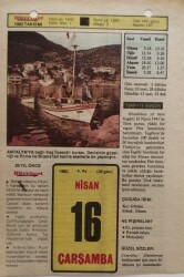 16 Nisan 1980 Takvim Yaprağı - Doğum Günü Hediyesi EFM(N)8400 - 2