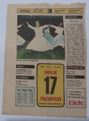 17 Aralık 1984 Takvim Yaprağı - Doğum Günü Hediyesi EFM(N)7051 - 1