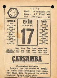 17 Ekim 1973 Takvim Yaprağı - Doğum Günü Hediyesi EFM(N)10599 - 4