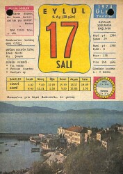 17 Eylül 1974 Takvim Yaprağı - Doğum Günü Hediyesi EFM(N)10443 - 4