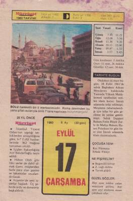 17 Eylül 1980 Takvim Yaprağı -Doğum Günü Hediyesi EFM(N)6417 - 1