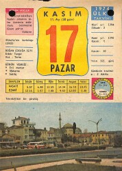 17 Kasım 1974 Takvim Yaprağı - Doğum Günü Hediyesi EFM(N)10690 - 4