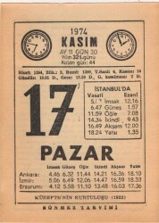 17 Kasım 1974 Takvim Yaprağı EFM(N)3327 - 1