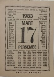 17 Mart 1983 Takvim Yaprağı - Doğum Günü Hediyesi EFM(N)7931 - 2