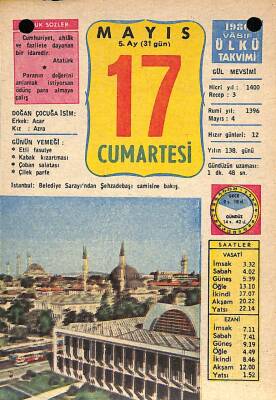 17 Mayıs 1980 Takvim Yaprağı - Doğum Günü Hediyesi EFM(N)9103 - 1