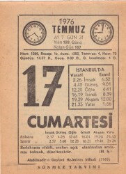 17 Temmuz 1976 Takvim Yaprağı EFM(N)2032 - 3