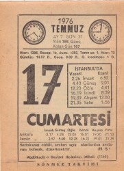 17 Temmuz 1976 Takvim Yaprağı EFM(N)2032 - 2