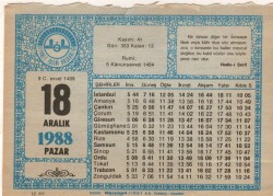 18 Aralık 1988 Takvim Yaprağı EFM(N)4484 - 3