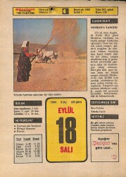 18 Eylül 1984 Takvim Yaprağı - Doğum Günü Hediyesi EFM(N)9797 - 1