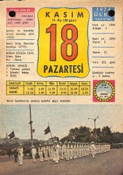 18 Kasım 1974 Takvim Yaprağı - Doğum Günü Hediyesi EFM(N)10691 - 3