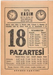 18 Kasım 1974 Takvim Yaprağı EFM(N)3328 - 1