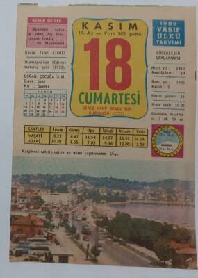 18 Kasım 1989 Takvim Yaprağı - Doğum Günü Hediyesi EFM(N)6756 - 1