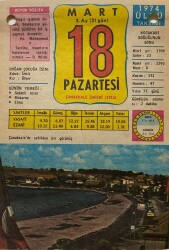 18 Mart 1974 Takvim Yaprağı - Doğum Günü Hediyesi EFM(N)8053 - 1