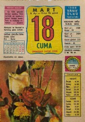 18 Mart 1988 Takvim Yaprağı - Doğum Günü Hediyesi EFM(N)7992 - 1