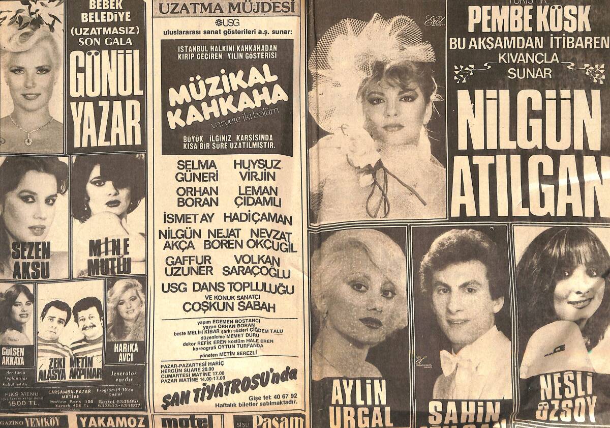 18 Nisan 1981 Sezen Aksu, Gönül Yazar, Mine Mutlu, Nilgün Atılgan, Aylin Urgal, Ahmet Sezgin, Noyan Barlos, Yıldız Tezcan, Tülay Karaca Afiş GZ136568 - 1