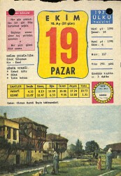 19 Ekim 1975 Takvim Yaprağı - Doğum Günü Hediyesi EFM(N)10356 - 4