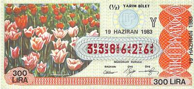 19 Haziran 1983 Piyango Bileti Yarım Bilet PYB6453 - 1