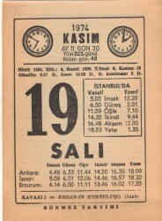 19 Kasım 1974 Takvim Yaprağı EFM(N)3329 - 3