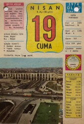 19 Nisan 1974 Takvim Yaprağı - Doğum Günü Hediyesi EFM(N)8246 - 2